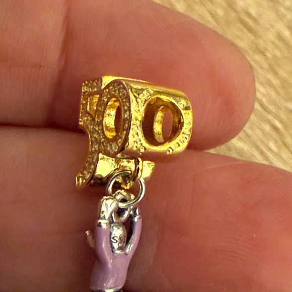 Gold and Silver Charm with Blue Accents - Picture 7 of 7